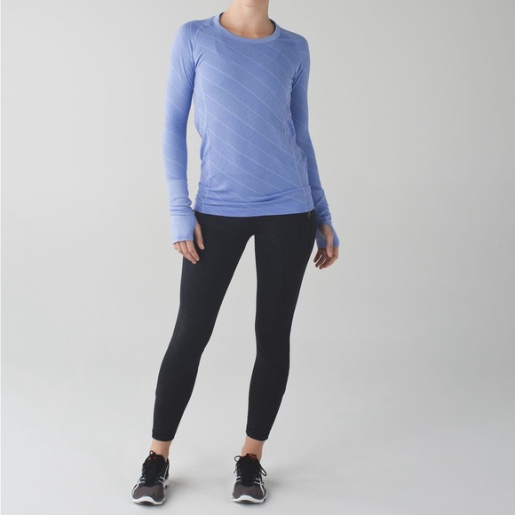 lululemon athletica Tops - Lululemon Swiftly Tech Long Sleeve Crew Top in Heathered Lullaby Size 12